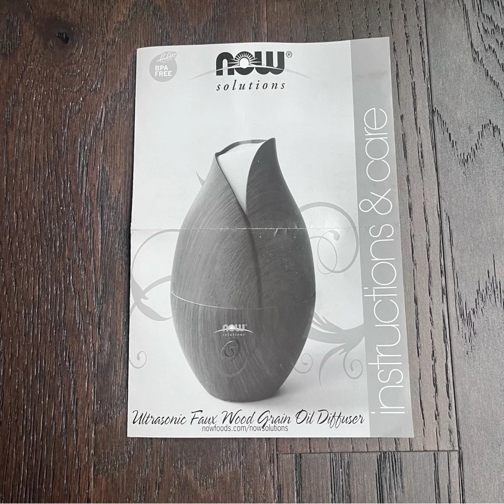 Now Ultrasonic Faux Wood Grain Oil Diffuser with Essential Oils